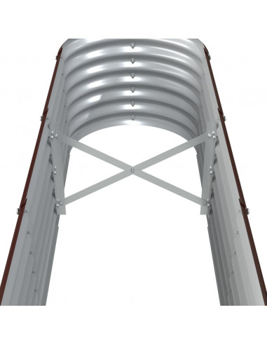 Letto Giardino Acciaio Verniciato a Polvere 260x40x36cm Marrone