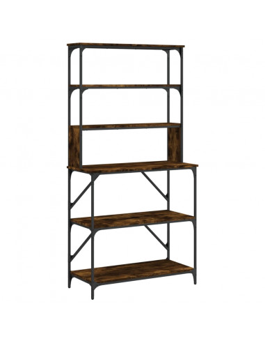 Scaffale Cucina 6 Ripiani Rovere Fumo 90x40x180cm Multistrato