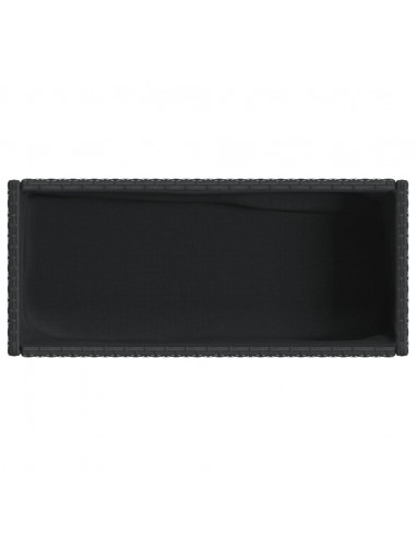 Fioriere da Giardino con Ripiani 2pz Nere 70x28x70cm Polyrattan