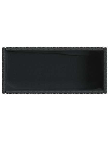 Fioriere da Giardino con Ripiani 2pz Nere 70x28x70cm Polyrattan