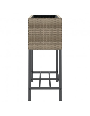 Fioriere Giardino con Ripiani 2pz Grigie 70x28x70cm Polyrattan