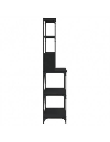 Scaffale da Cucina 6 Ripiani Nero 90x40x180cm Legno Multistrato