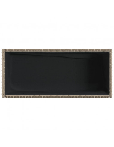 Fioriere Giardino con Ripiani 2pz Grigie 70x28x70cm Polyrattan