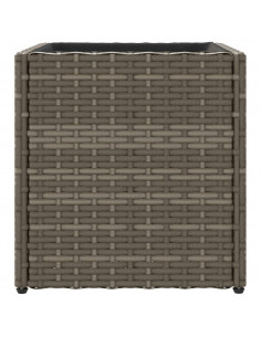 Fioriere da Giardino 2 pz Grigie 36x30x32 cm in Polyrattan 2
