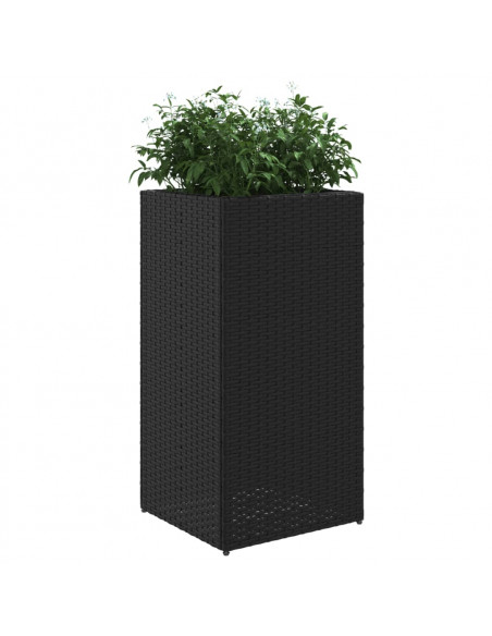 Fioriere da Giardino 2 pz Nere 40x40x80 cm in Polyrattan