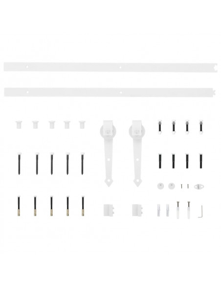 Porta Scorrevole con Set Hardware 80x210 cm Legno Massello Pino