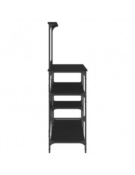 Mobile da Cucina Nero 90x40x132 cm Legno Multistrato e Metallo