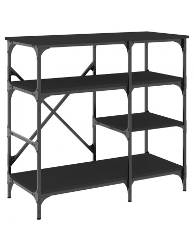 Mobile da Cucina Nero 90x40x84 cm Legno Multistrato e Metallo