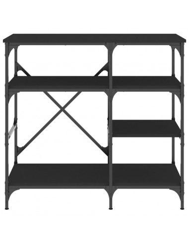 Mobile da Cucina Nero 90x40x84 cm Legno Multistrato e Metallo