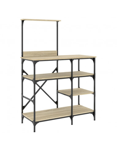 Mobile Cucina Rovere Sonoma 90x40x132 cm Multistrato e Metallo