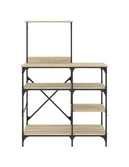 Mobile Cucina Rovere Sonoma 90x40x132 cm Multistrato e Metallo