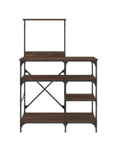 Mobile Cucina Rovere Marrone 90x40x132 cm Multistrato e Metallo