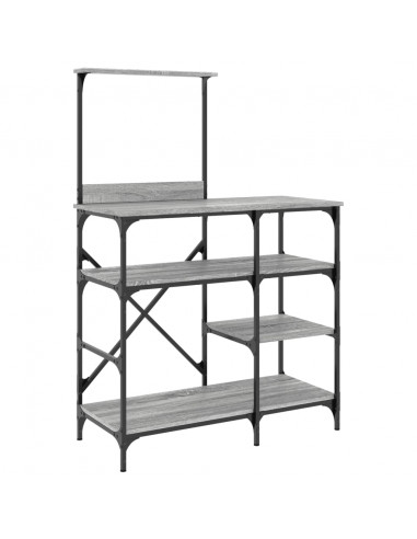 Mobile Cucina Grigio Sonoma 90x40x132 cm Multistrato e Metallo