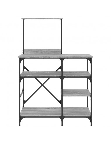 Mobile Cucina Grigio Sonoma 90x40x132 cm Multistrato e Metallo