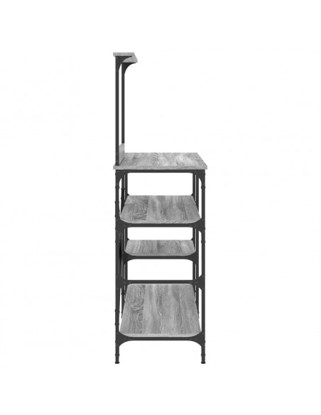 Mobile Cucina Grigio Sonoma 90x40x132 cm Multistrato e Metallo
