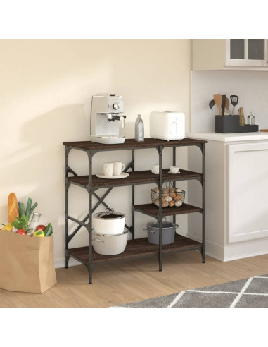 Mobile Cucina Rovere Marrone 90x40x84 cm Multistrato e Metallo