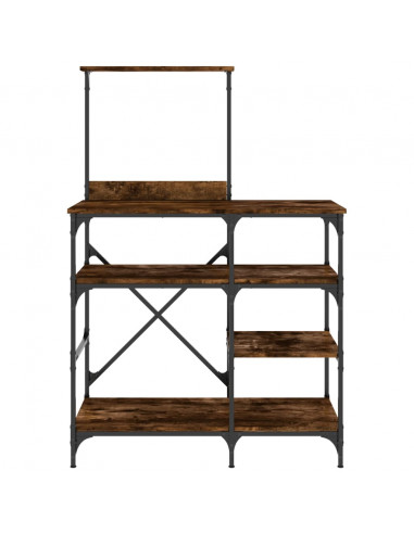 Mobile da Cucina Rovere Fumo 90x40x132 cm Multistrato e Metallo