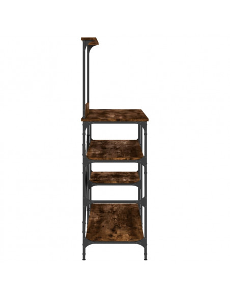 Mobile da Cucina Rovere Fumo 90x40x132 cm Multistrato e Metallo