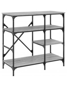 Mobile Cucina Grigio Sonoma 90x40x84 cm Multistrato e Metallo 2