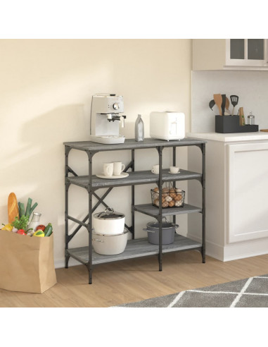 Mobile Cucina Grigio Sonoma 90x40x84 cm Multistrato e Metallo
