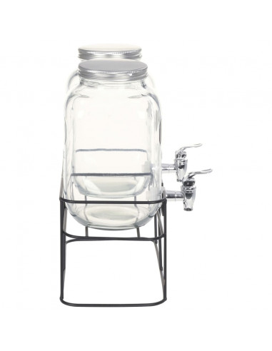 Distributori di Bevande 2 pz da 4 L con Supporto Vetro