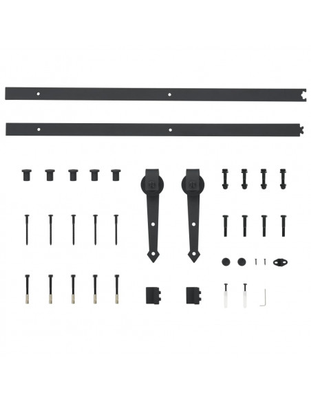 Porta Scorrevole con Set Hardware 80x210 cm Legno Massello Pino