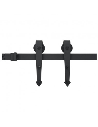 Porta Scorrevole con Set Hardware 80x210 cm Legno Massello Pino