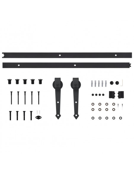 Porta Scorrevole con Set Hardware 80x210 cm Legno Massello Pino