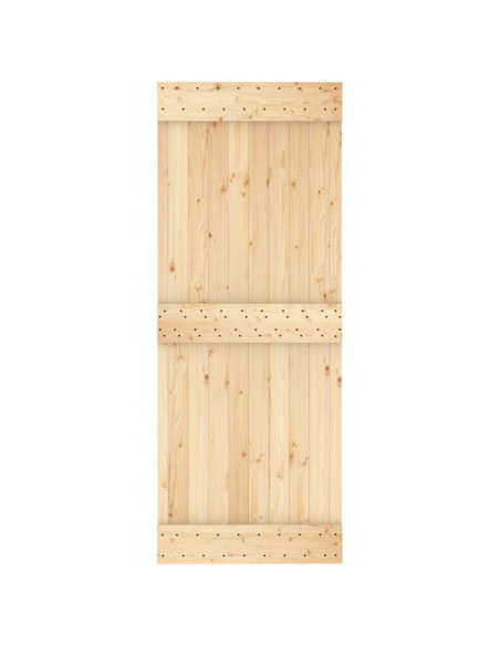 Porta Scorrevole con Set Hardware 80x210 cm Legno Massello Pino