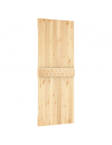 Porta Scorrevole con Set Hardware 80x210 cm Legno Massello Pino