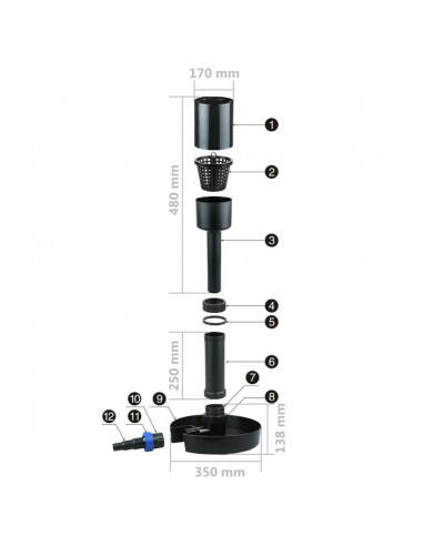 Skimmer di Superficie Autoportante per Laghetti