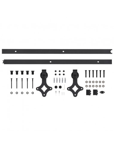 Porta Scorrevole con Set Hardware 80x210 cm Legno Massello Pino
