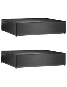 Copri Mobili da Giardino 2pz 16 Occhielli 240x240x55cm Quadrato 2