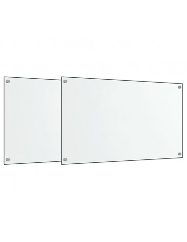 Paraschizzi per Cucina 2 pz Trasparente 70x60cm Vetro Temperato