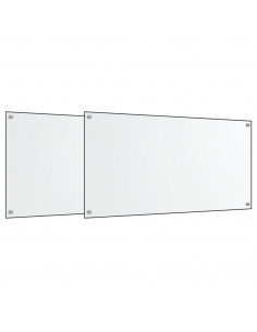 Paraschizzi per Cucina 2 pz Trasparente 80x50cm Vetro Temperato 2