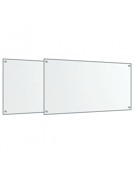 Paraschizzi per Cucina 2 pz Trasparente 80x50cm Vetro Temperato