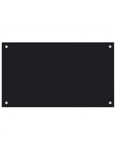 Paraschizzi per Cucina 2 pz Neri 70x50 cm in Vetro Temperato