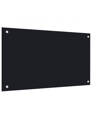 Paraschizzi per Cucina 2 pz Neri 70x50 cm in Vetro Temperato