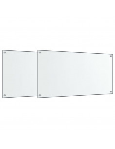 Paraschizzi per Cucina 2 pz Trasparente 80x60cm Vetro Temperato 2