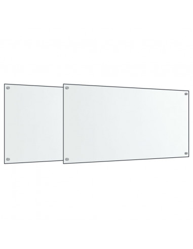 Paraschizzi per Cucina 2 pz Trasparente 80x60cm Vetro Temperato