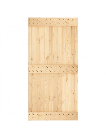 Porta Scorrevole con Set Hardware 100x210cm Legno Massello Pino