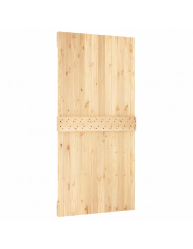Porta Scorrevole con Set Hardware 100x210cm Legno Massello Pino