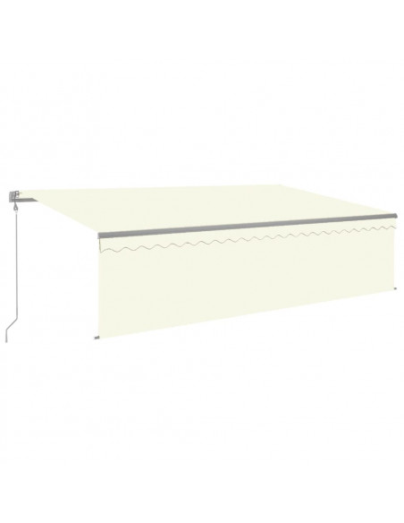 Tenda Automatica con Parasole Sensore Vento e LED 5x3 m Crema