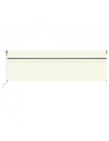Tenda Automatica con Parasole Sensore Vento e LED 5x3 m Crema