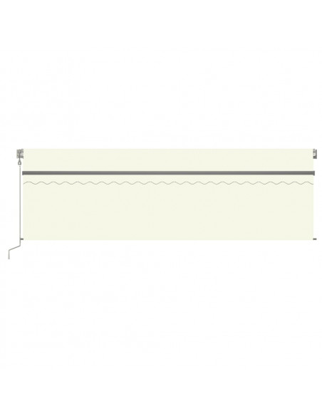 Tenda Automatica con Parasole Sensore Vento e LED 5x3 m Crema