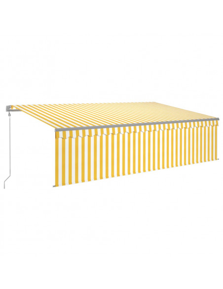 Tenda Automatica con Sensore Vento LED 5x3m Gialla/Bianca