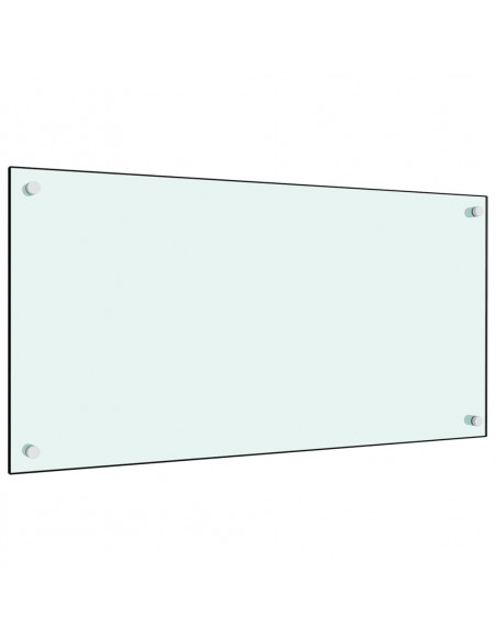 Paraschizzi per Cucina 2 pz Bianchi 80x60 cm in Vetro Temperato