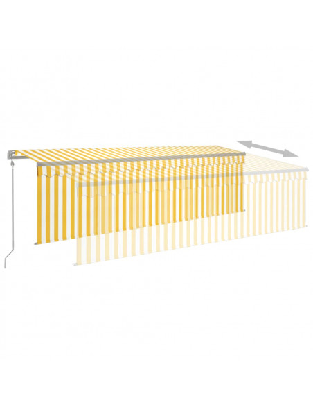 Tenda Automatica con Sensore Vento LED 5x3m Gialla/Bianca