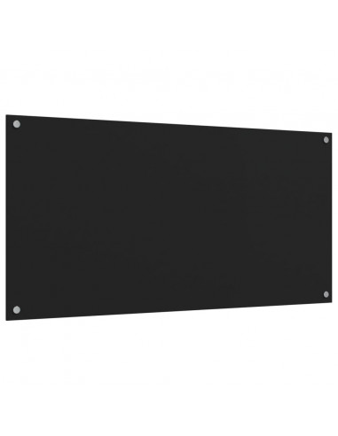 Paraschizzi per Cucina 2 pz Neri 80x60 cm in Vetro Temperato