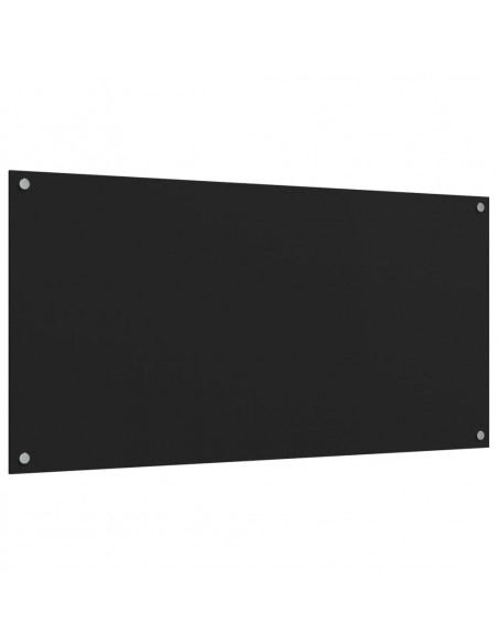 Paraschizzi per Cucina 2 pz Neri 80x60 cm in Vetro Temperato